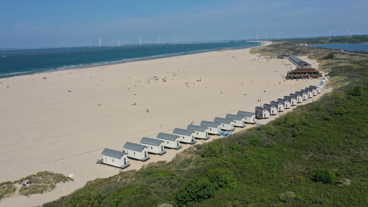 Strandbungalows Vrouwenpolder Bagian luar foto